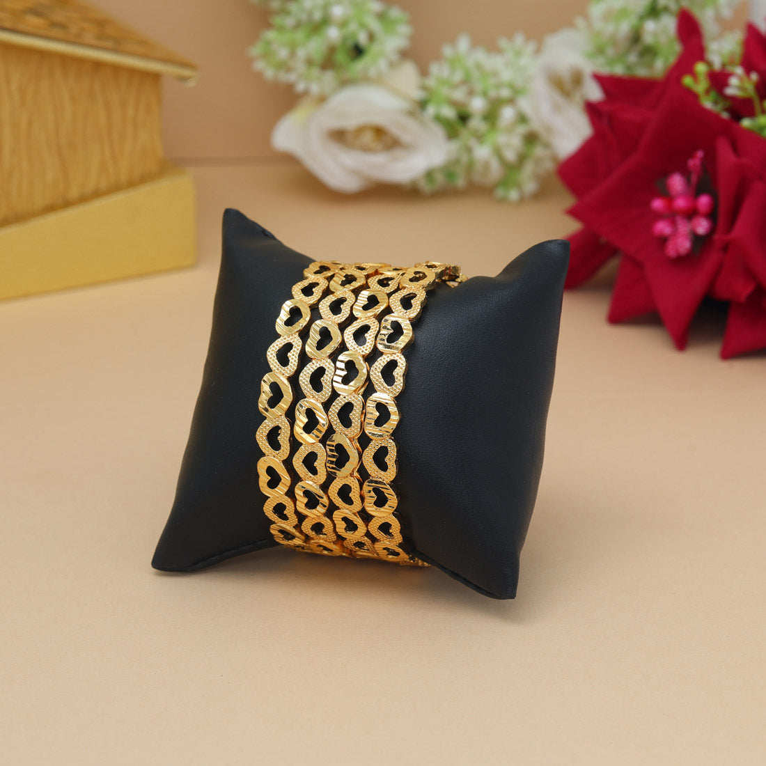 Gold Color 1 Set Of Bangle Size: 2.4 (PLKB880GLD-2.4)