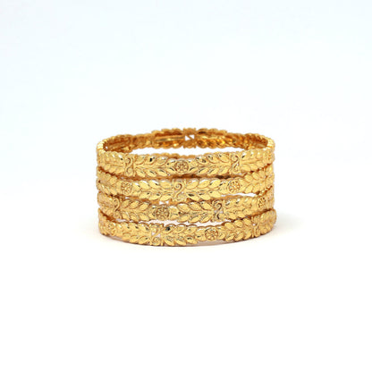 Gold Color 1 Set Of Bangle Size: 2.10 (PLKB881GLD-2.10)