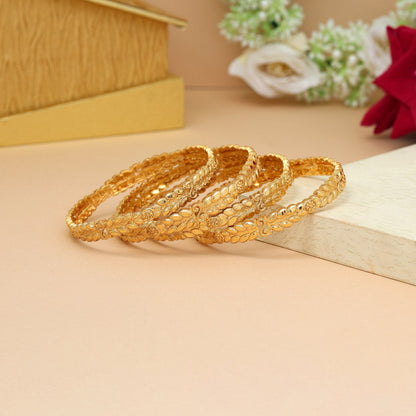 Gold Color 1 Set Of Bangle Size: 2.10 (PLKB881GLD-2.10)