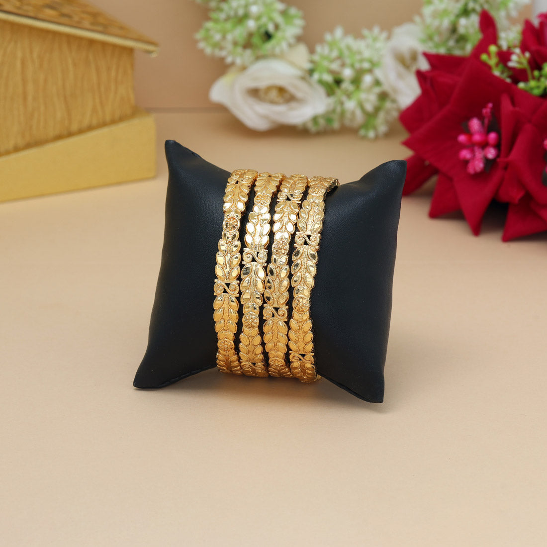 Gold Color 1 Set Of Bangle Size: 2.10 (PLKB881GLD-2.10)