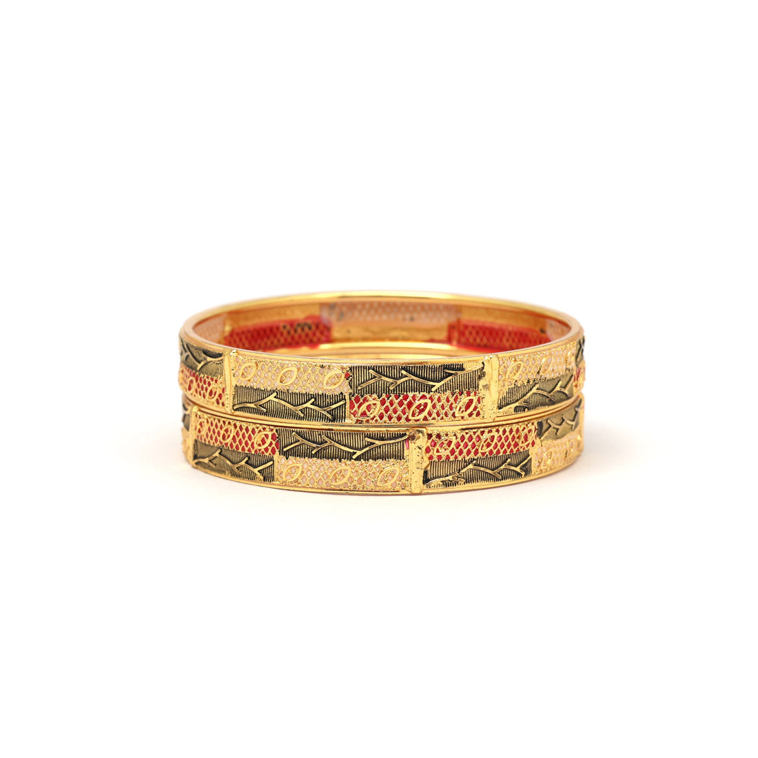 Multi Color 1 Pair Of Bangle Size: 2.6 (PLKB884MLT-2.6)