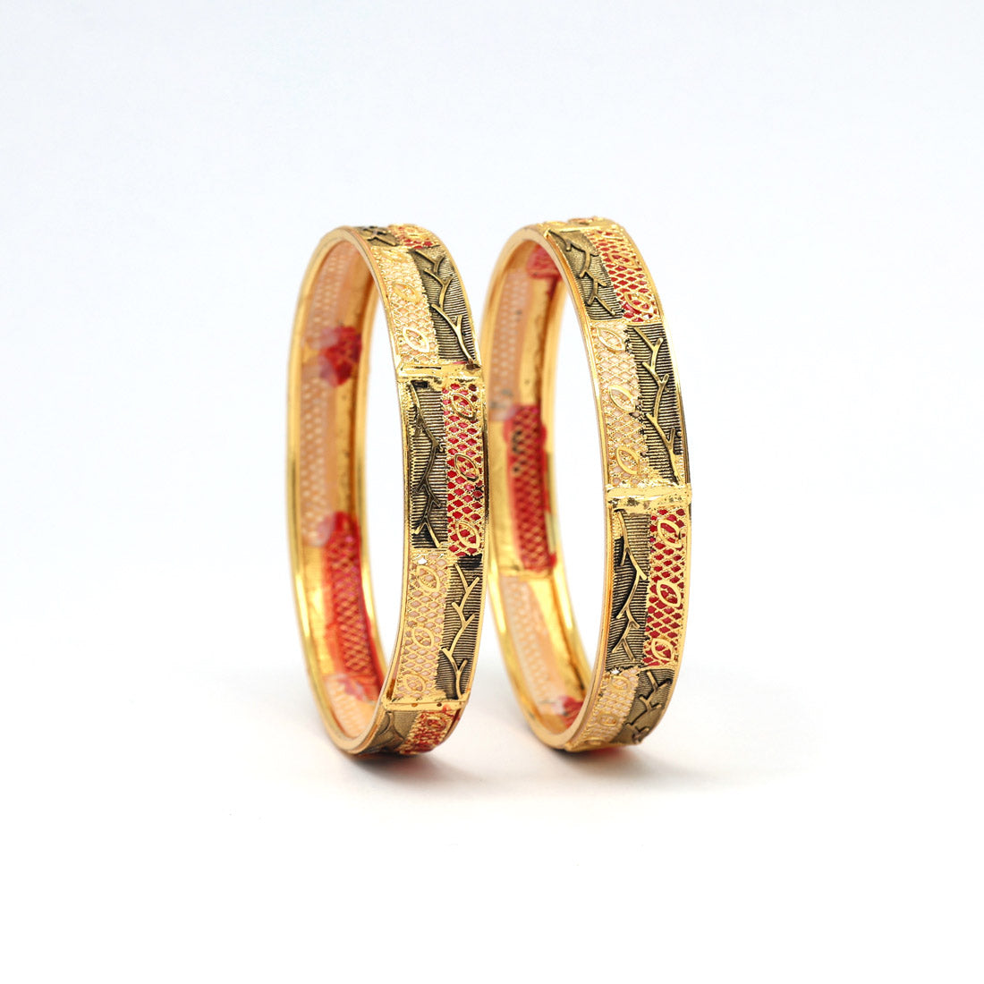 Multi Color 1 Pair Of Bangle Size: 2.8 (PLKB884MLT-2.8)