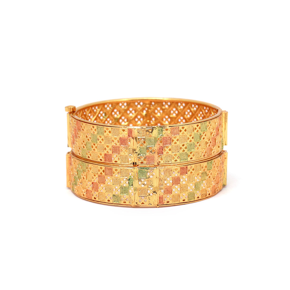 Multi Color 1 Pair Of Bangle Size: 2.6 (PLKB886MLT-2.6)