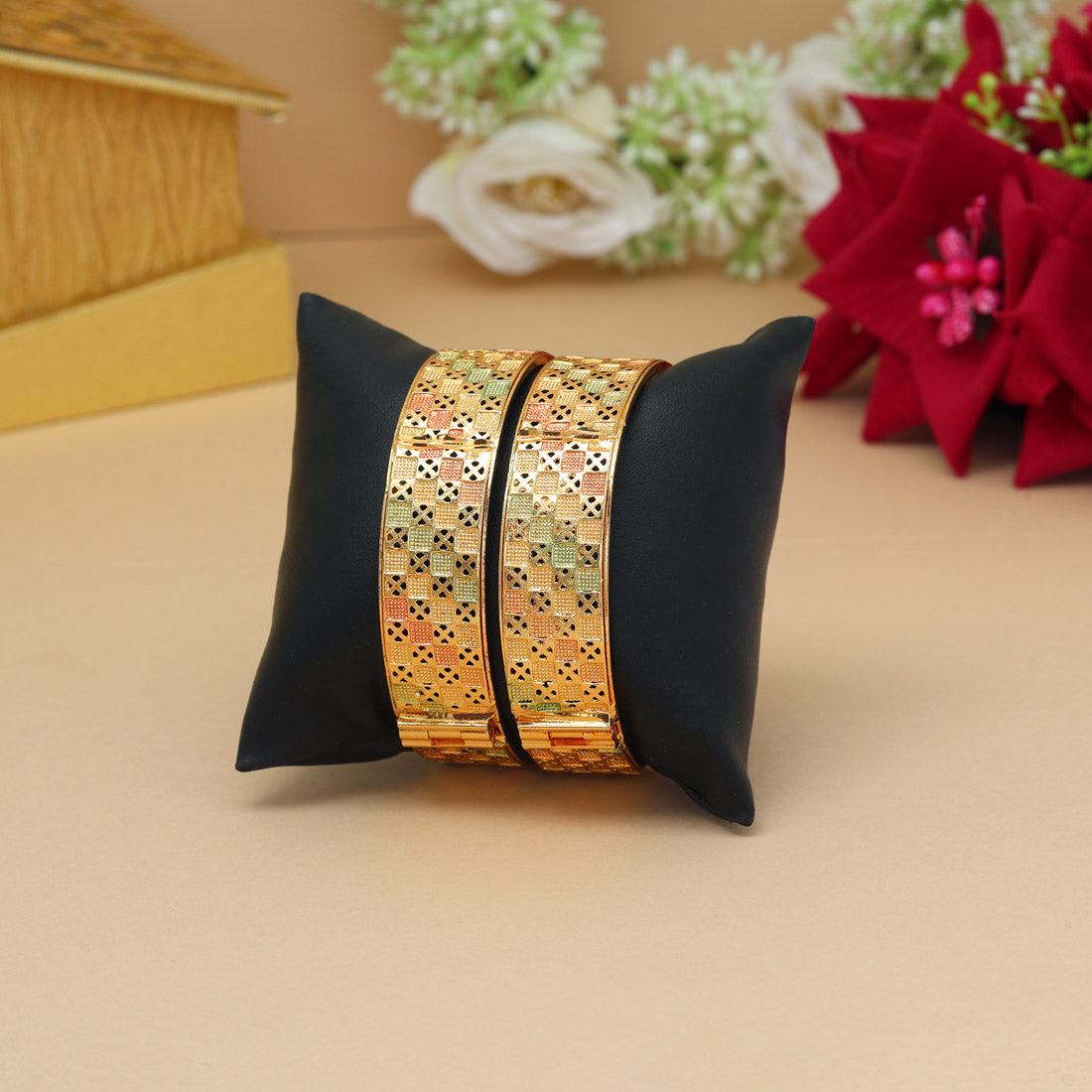 Multi Color 1 Pair Of Bangle Size: 2.8 (PLKB886MLT-2.8)