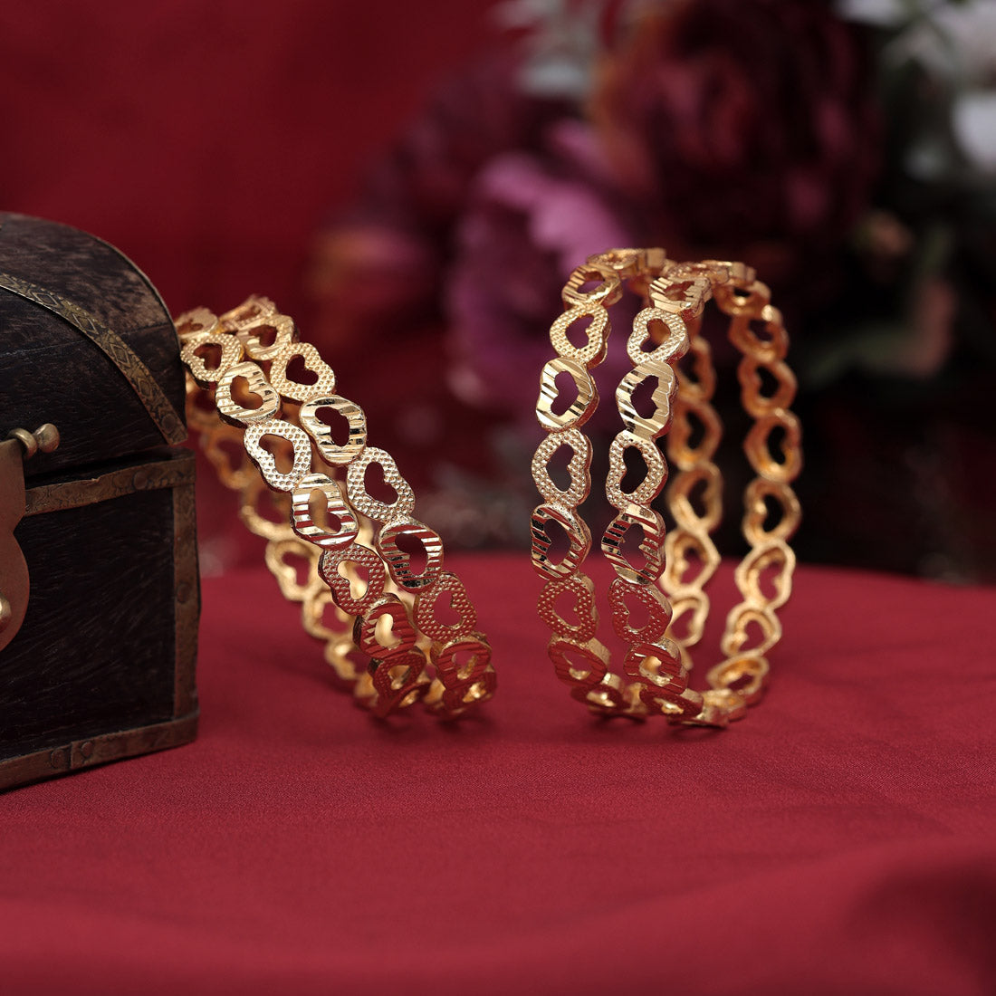 Gold Color 6 Set Of Bangles Combo (PLKBCMB587)