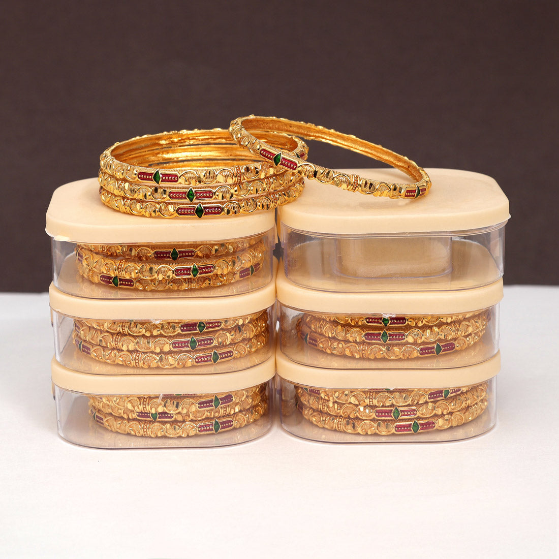 Multi Color 6 Set Of Bangles Combo (PLKBCMB641)