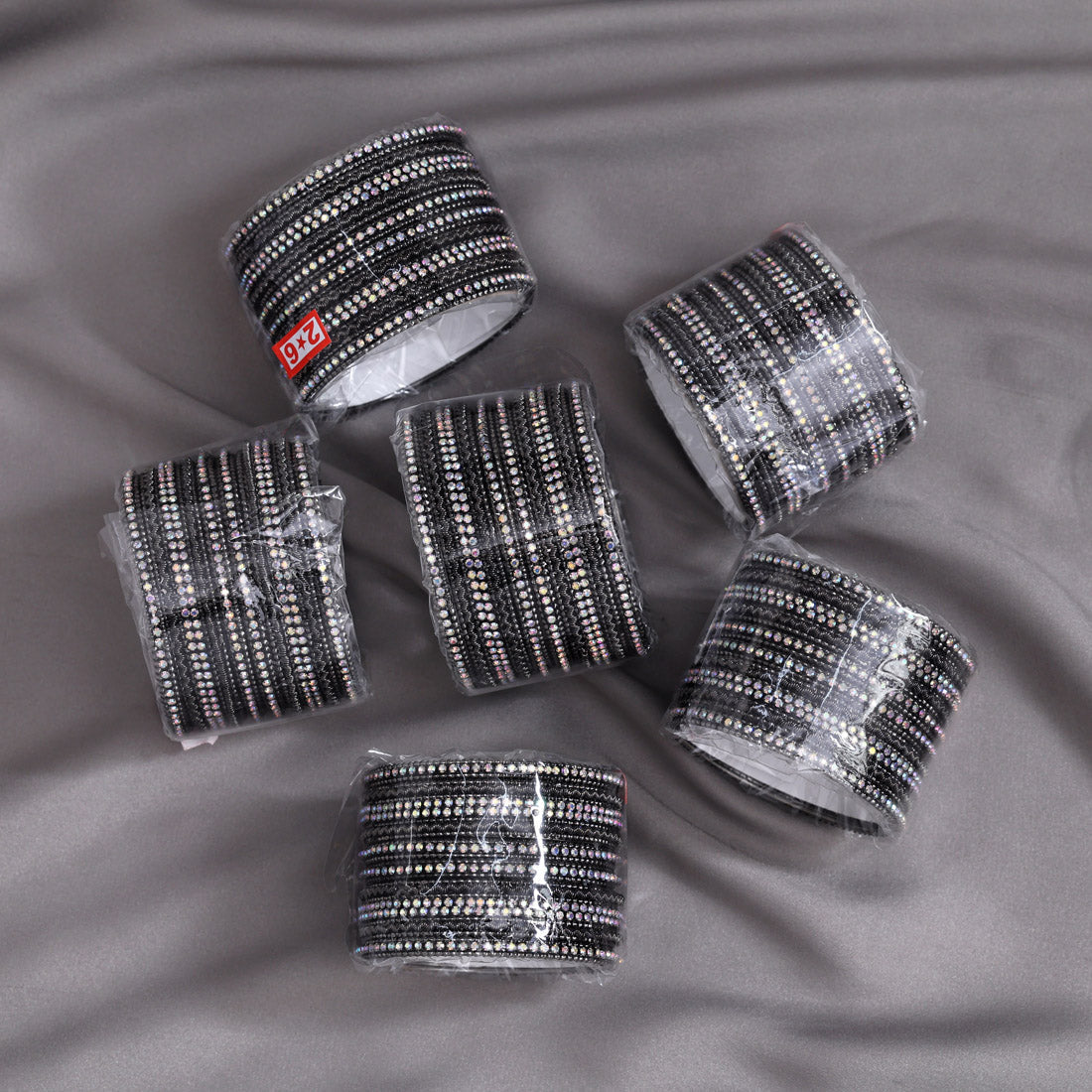 Black Silver Color 6 Set Of Bangles Combo Size(1 Set Of 2.2, 2 Set Of 2.4, 2 Set Of 2.6, 1 Set Of 2.8) (PLKBCMB655)