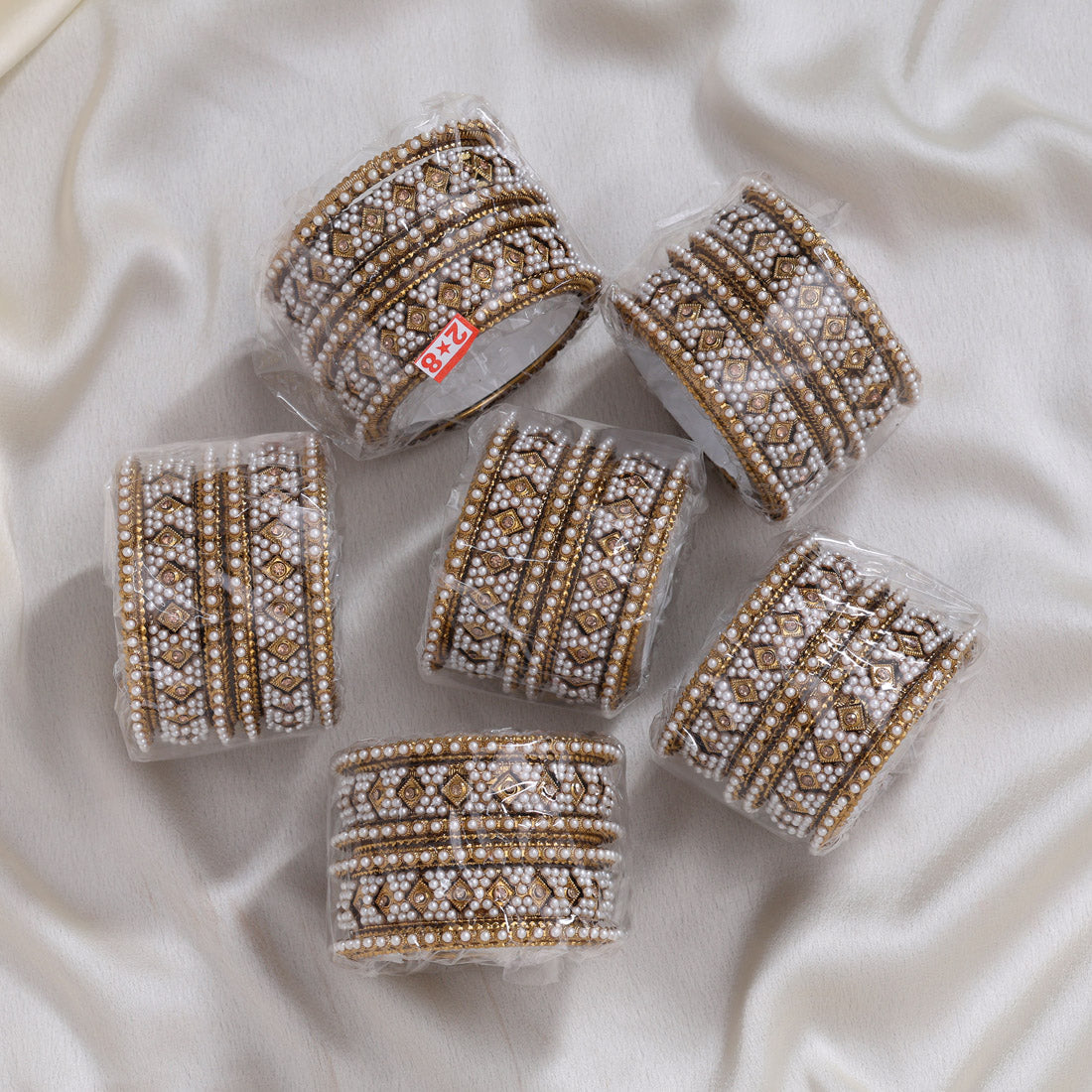 Gold Color 6 Set Of Bangles Combo Size(2 Set Of 2.4, 2 Set Of 2.6, 2 Set Of 2.8) (PLKBCMB658)