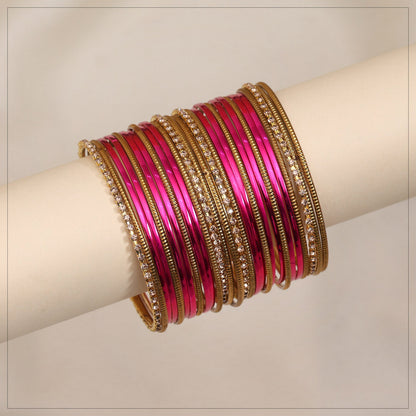 Assorted Color 4 Set Of Bangles Combo Size(4 Set Of 2.6) (PLKBCMB662)