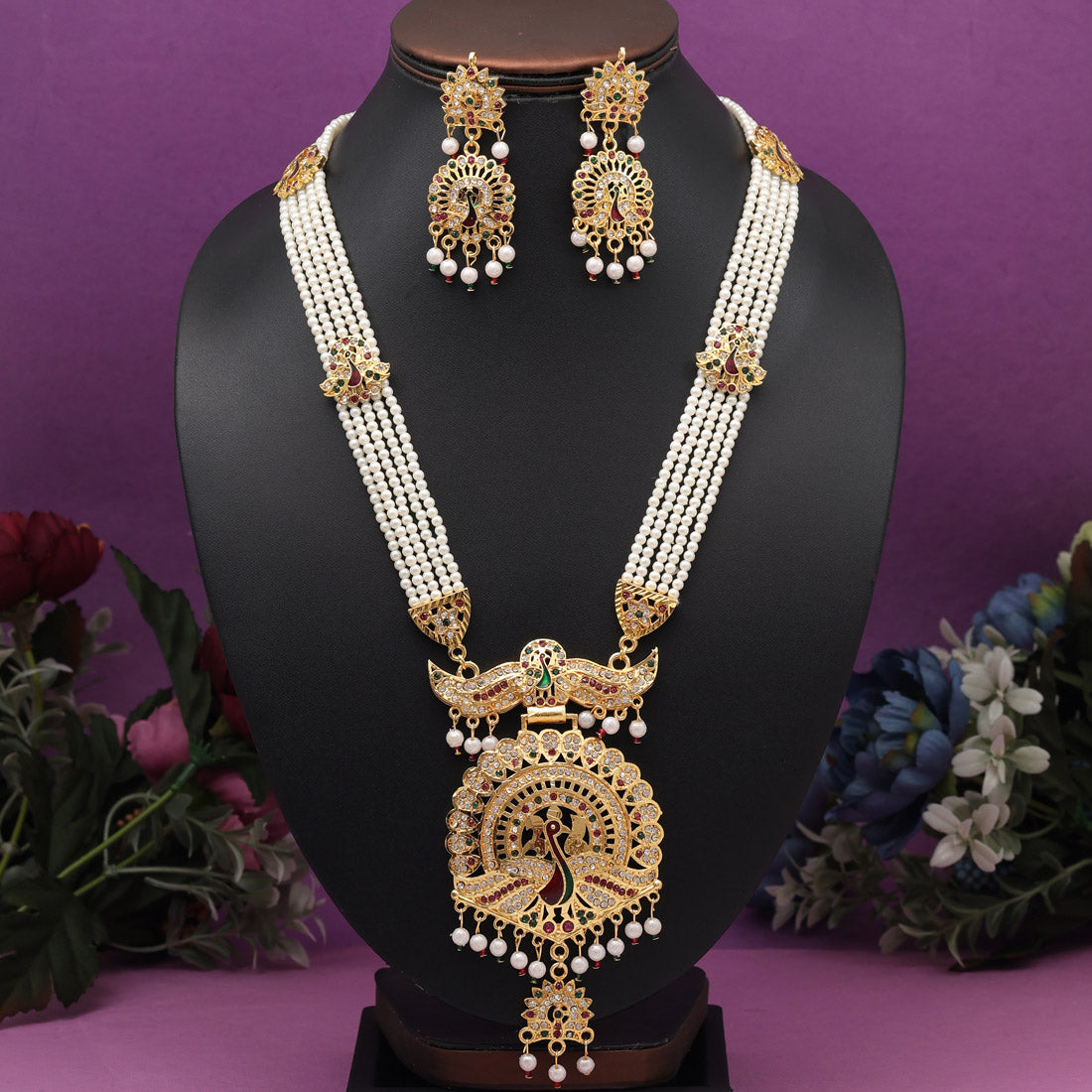 Rani & Green Color Rajputi Jewellery Rani Haar (PN750RNIGRN)