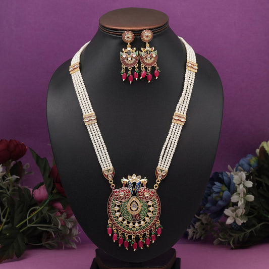 Multi Color Rajputi Jewellery Meenakari Rani Haar (PN807MLT)