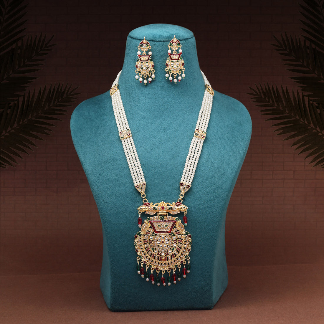 Multi Color Meena Work Rajputi Jewellery Rani Haar (PN819MLT)