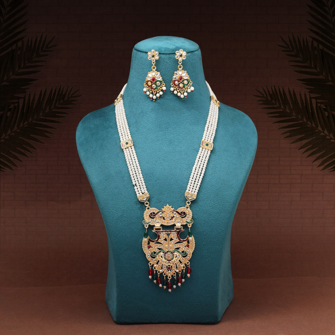 Multi Color Meena Work Rajputi Jewellery Rani Haar (PN827MLT)