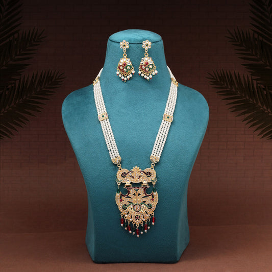 Multi Color Meena Work Rajputi Jewellery Rani Haar (PN827MLT)