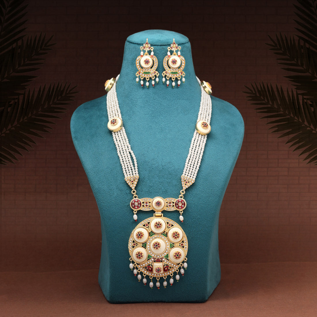 Multi Color Meena Work Rajputi Jewellery Rani Haar (PN832MLT)