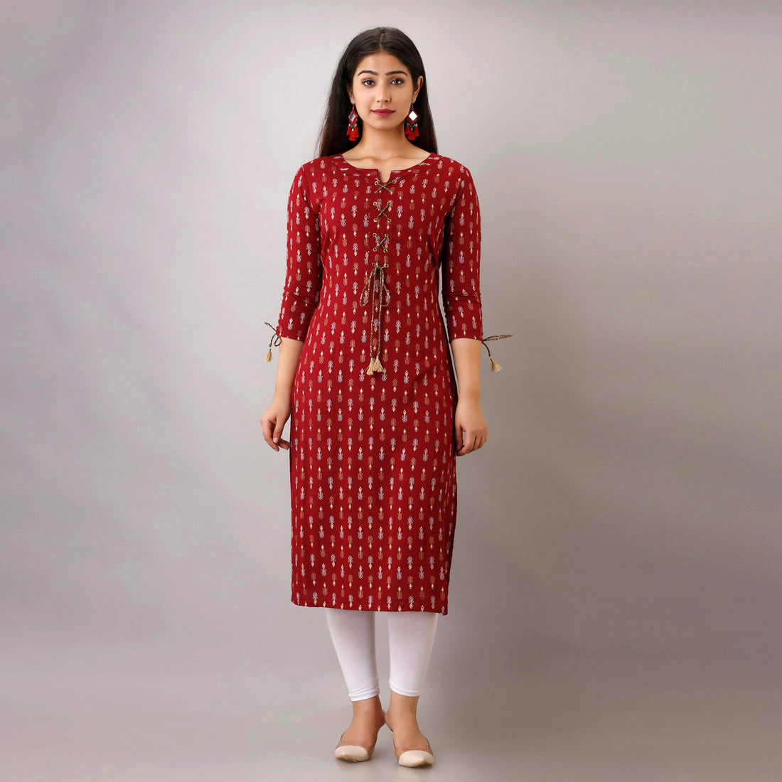 Maroon Color Straight Kurta (RK208MRN-M)