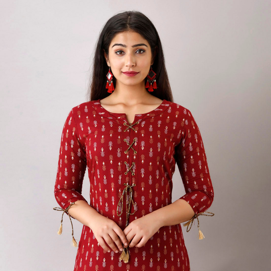 Maroon Color Straight Kurta (RK208MRN-M)