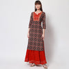 Red & Black Color Straight Kurta (RK210RED-L)