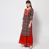 Red & Black Color Straight Kurta (RK210RED-L)