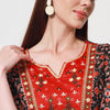 Red & Black Color Straight Kurta (RK210RED-L)