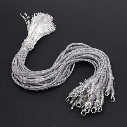 Silver Color 48 Pieces Of Adjustable Rope(Dori) For Necklace Jewellery Raw Material
