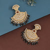 Black Color Kundan Earrings (SRHJE101BLK)