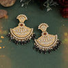 Black Color Kundan Earrings (SRHJE101BLK)