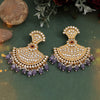 Gray Color Kundan Earrings (SRHJE101GRY)