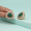Green Color American Diamond Earrings (SRHJE105GRN)