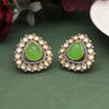 Parrot Green Color American Diamond Earrings (SRHJE105PGRN)