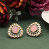 Pink Color American Diamond Earrings (SRHJE105PNK)