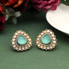 Rama Green Color American Diamond Earrings (SRHJE105RGRN)