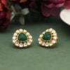 Green Color Kundan Earrings (SRHJE106GRN)