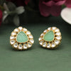 Rama Green Color Kundan Earrings (SRHJE106RGRN)