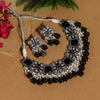 Black Color American Diamond Necklace Set (SRHJN101BLK)