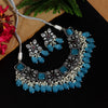 Firozi Color American Diamond Necklace Set (SRHJN101FRZ)