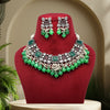 Green Color American Diamond Necklace Set (SRHJN101GRN)