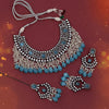 Firozi Color American Diamond Necklace Set (SRHJN102FRZ)