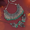 Rama Green Color American Diamond Necklace Set (SRHJN102RGRN)
