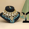 Firozi Color Back Side Meena Work Kundan Necklace Set (SRHJN105FRZ)