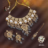 Gray Color Back Side Meena Work Kundan Necklace Set (SRHJN105GRY)