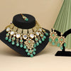 Rama Green Color Back Side Meena Work Kundan Necklace Set (SRHJN105RGRN)