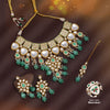 Rama Green Color Back Side Meena Work Kundan Necklace Set (SRHJN105RGRN)