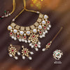 Rani & White Color Back Side Meena Work Kundan Necklace Set (SRHJN105RNIWHT)