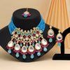 Firozi Color Back Side Meena Work Kundan Necklace Set (SRHJN106FRZ)