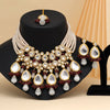 Gold Color Back Side Meena Work Kundan Necklace Set (SRHJN106GLD)