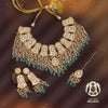 Rama Green Color Back Side Meena Work Kundan Necklace Set (SRHJN107RGRN)
