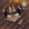 Black Color Choker Kundan Meenakari Necklace Set (SRHJN111BLK)