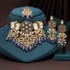 Gray Color Choker Kundan Meenakari Necklace Set (SRHJN111GRY)