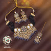 Gray Color Choker Kundan Meenakari Necklace Set (SRHJN111GRY)